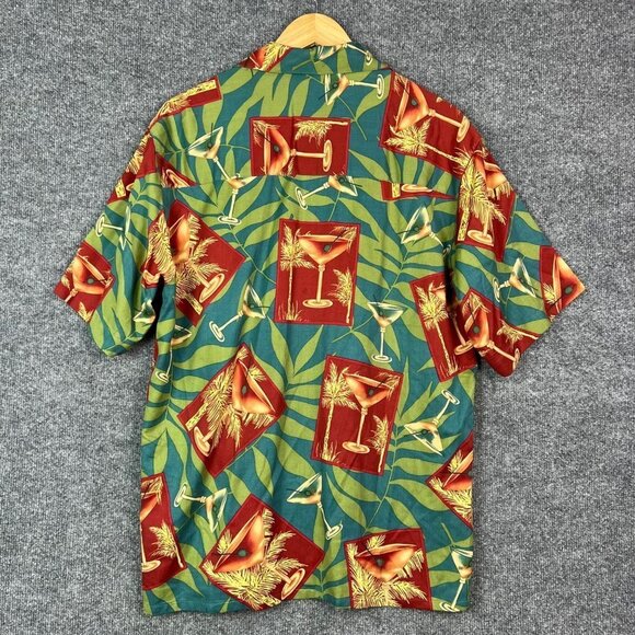 Banana Cabana Hawaiian Shirt 100% Silk Mens Size M Multicolor Floral - Picture 2 of 6